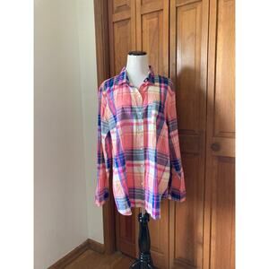 Old Navy Pink Plaid Buttondown Shirt, Size XL